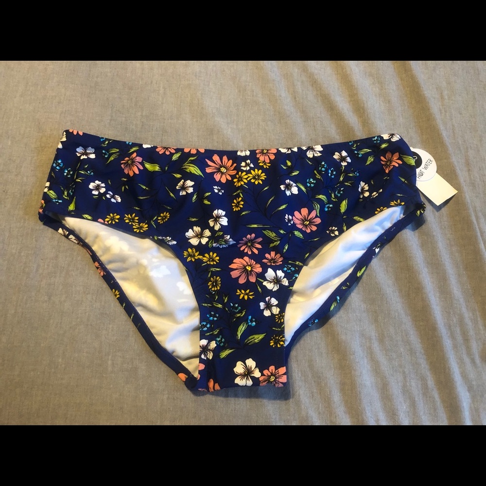NWT Blue Floral Bikini Bottoms